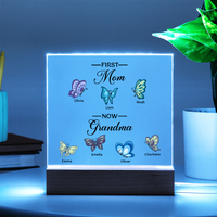 Personalized Acrylic Square Plaque for Grandma - Mother's Day Gift - First Mom Now Grandma
