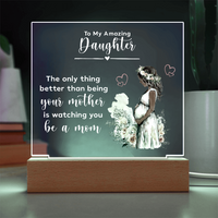 Acrylic Square Plaque for New Mom Daughter from Mom (White Text) - Mother's Day Gift