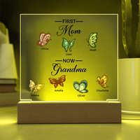 Personalized Acrylic Square Plaque for Grandma - Mother's Day Gift - First Mom Now Grandma
