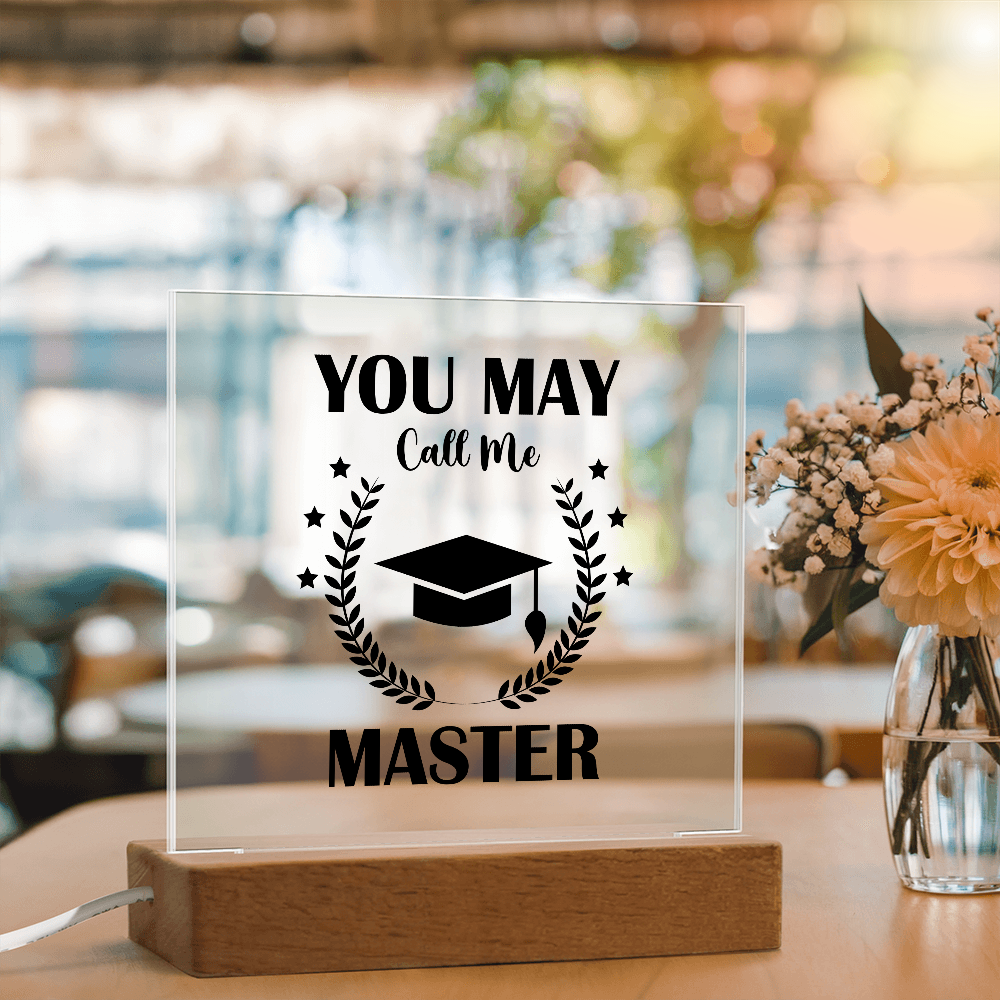 Acrylic Square Plaque - Graduation, Masters