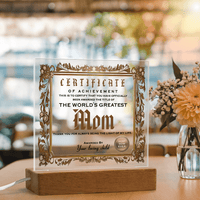 Acrylic Circle Plaque – World's Greatest Mom Award - TreasuredTale