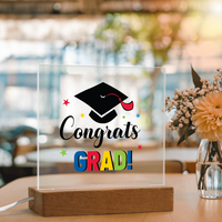 Acrylic Square Plaque - Congrats grad, Graduation