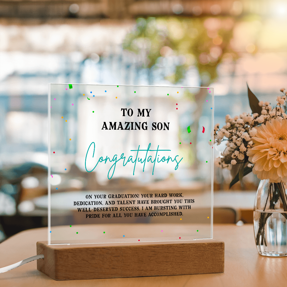 Acrylic Square Plaque - Son Graduation