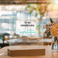 Acrylic Square Plaque - Son Graduation
