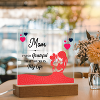 Acrylic Square Plaque for Mom from Daughter - Mother's Day Gift - I'm so Grateful That You're in My Life