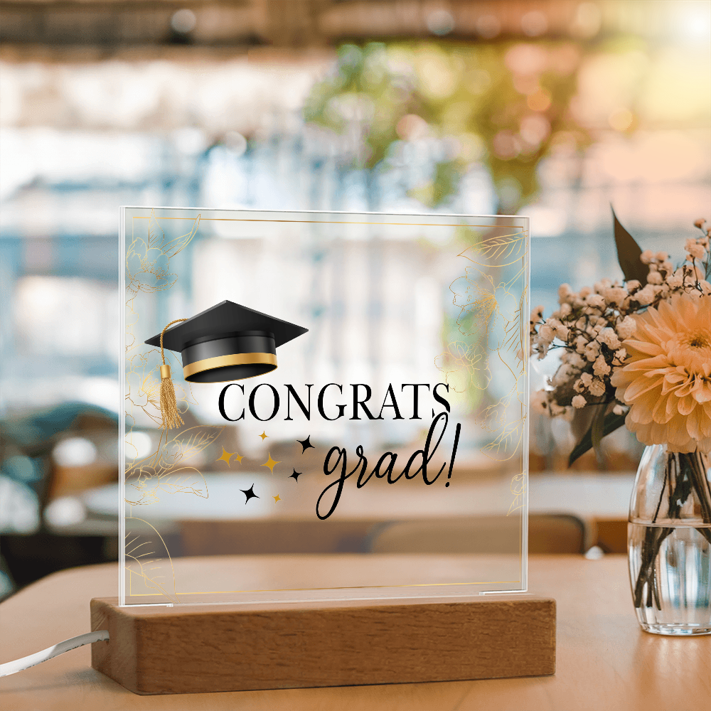 Acrylic Square Plaque - Graduation