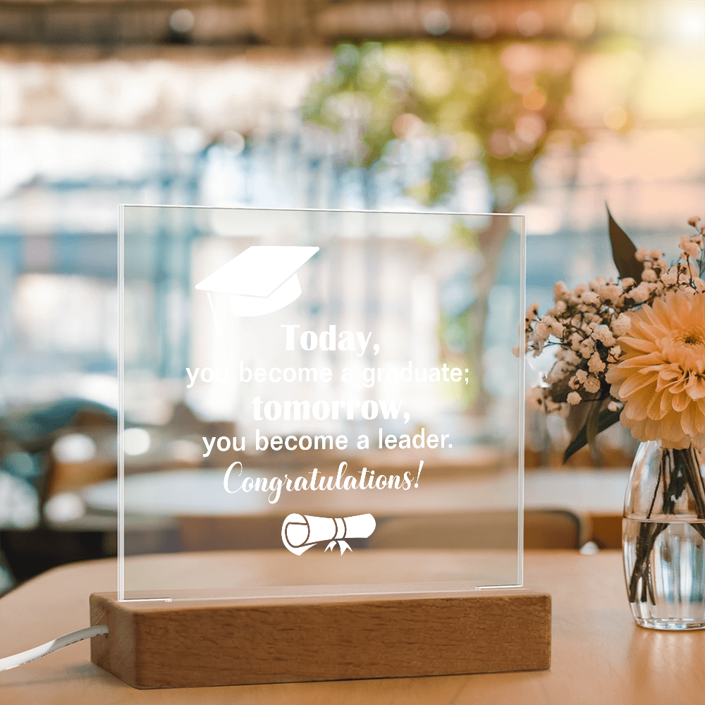 Acrylic Square Plaque - Graduation, Leader