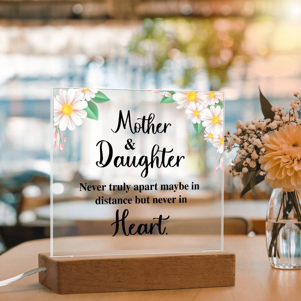 Acrylic Square Plaque for Mom - Mother's Day Gift - Mother & Daughter
