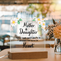 Acrylic Square Plaque for Mom - Mother's Day Gift - Mother & Daughter