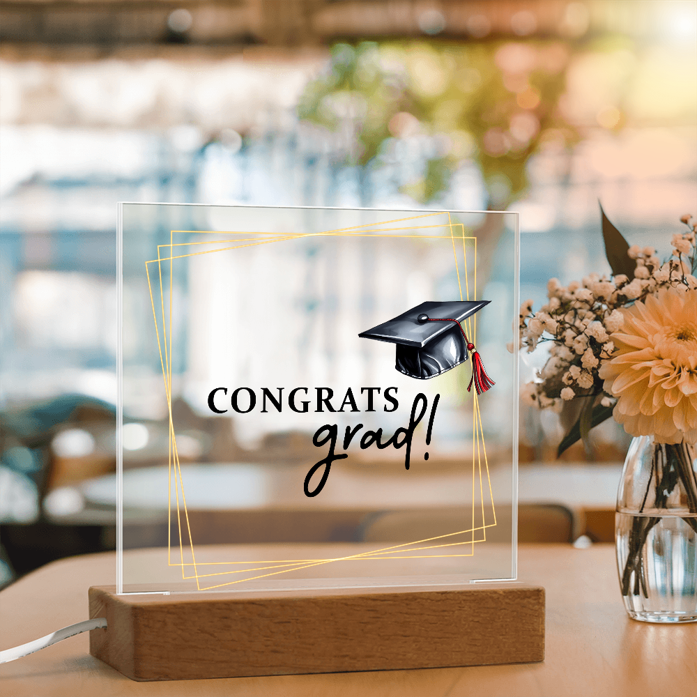 Acrylic Square Plaque - Graduation, Congrats Grad