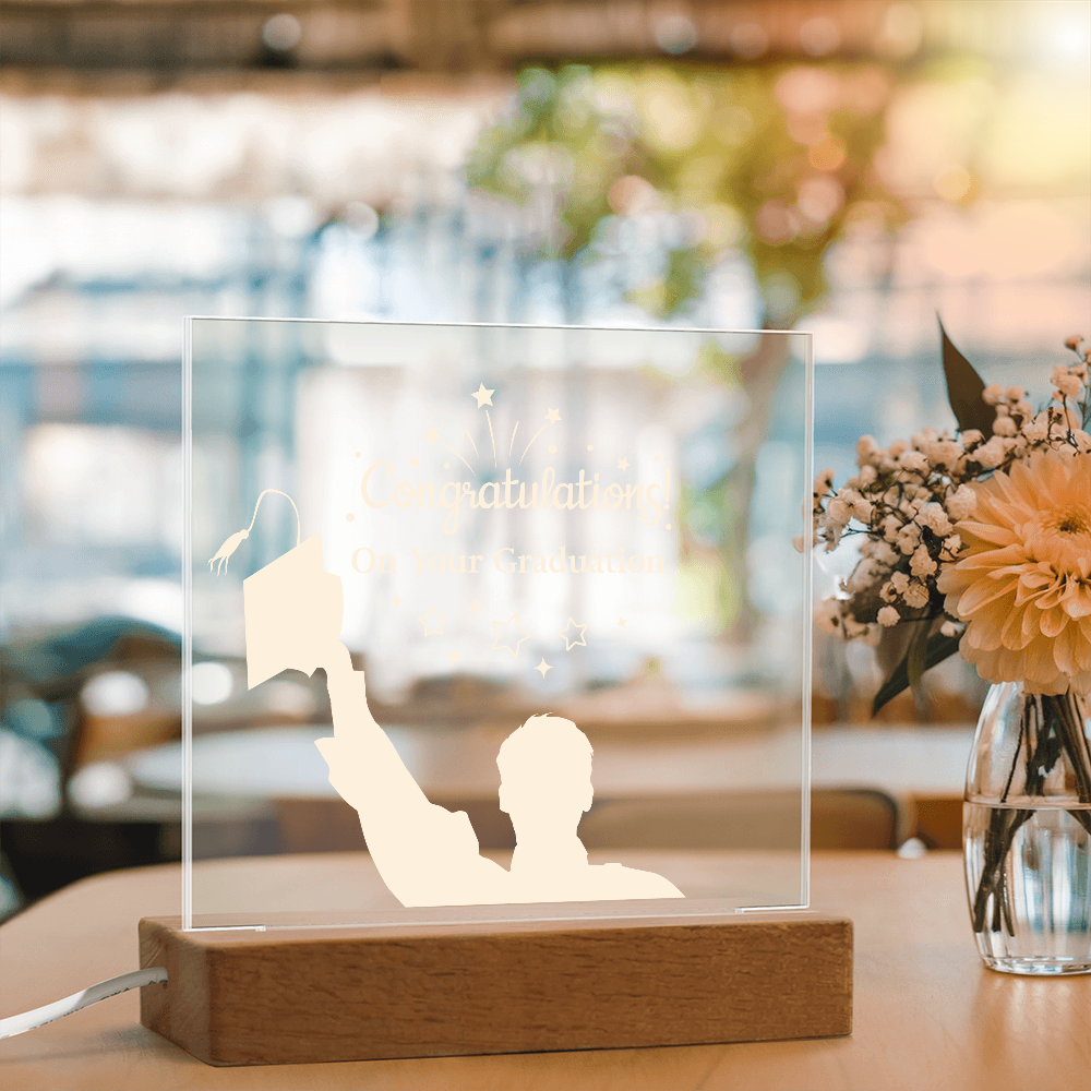 Acrylic Square Plaque - Congratulations On Your Graduation