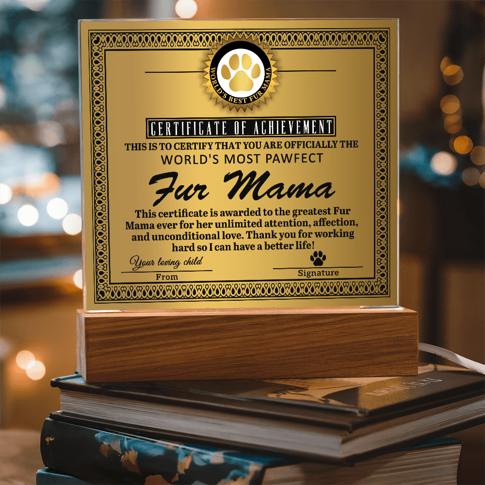 Acrylic Square Plaque – Funny Fur Mama Gift - TreasuredTale