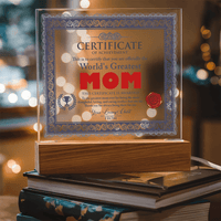 Acrylic Square Plaque – World's Greatest Mom Gift - TreasuredTale