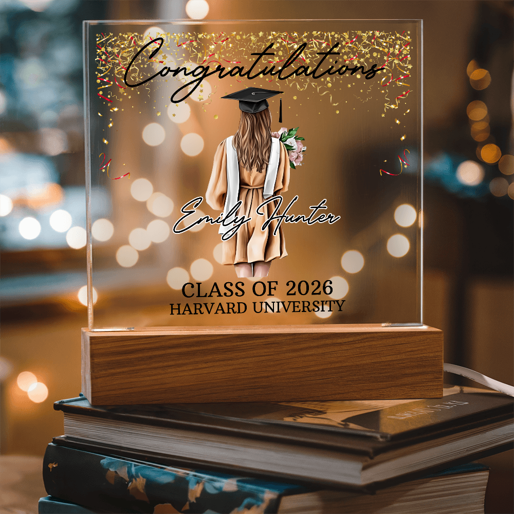 Acrylic Square Plaque - Personalized Graduation Gift For Her, Class Of 2026