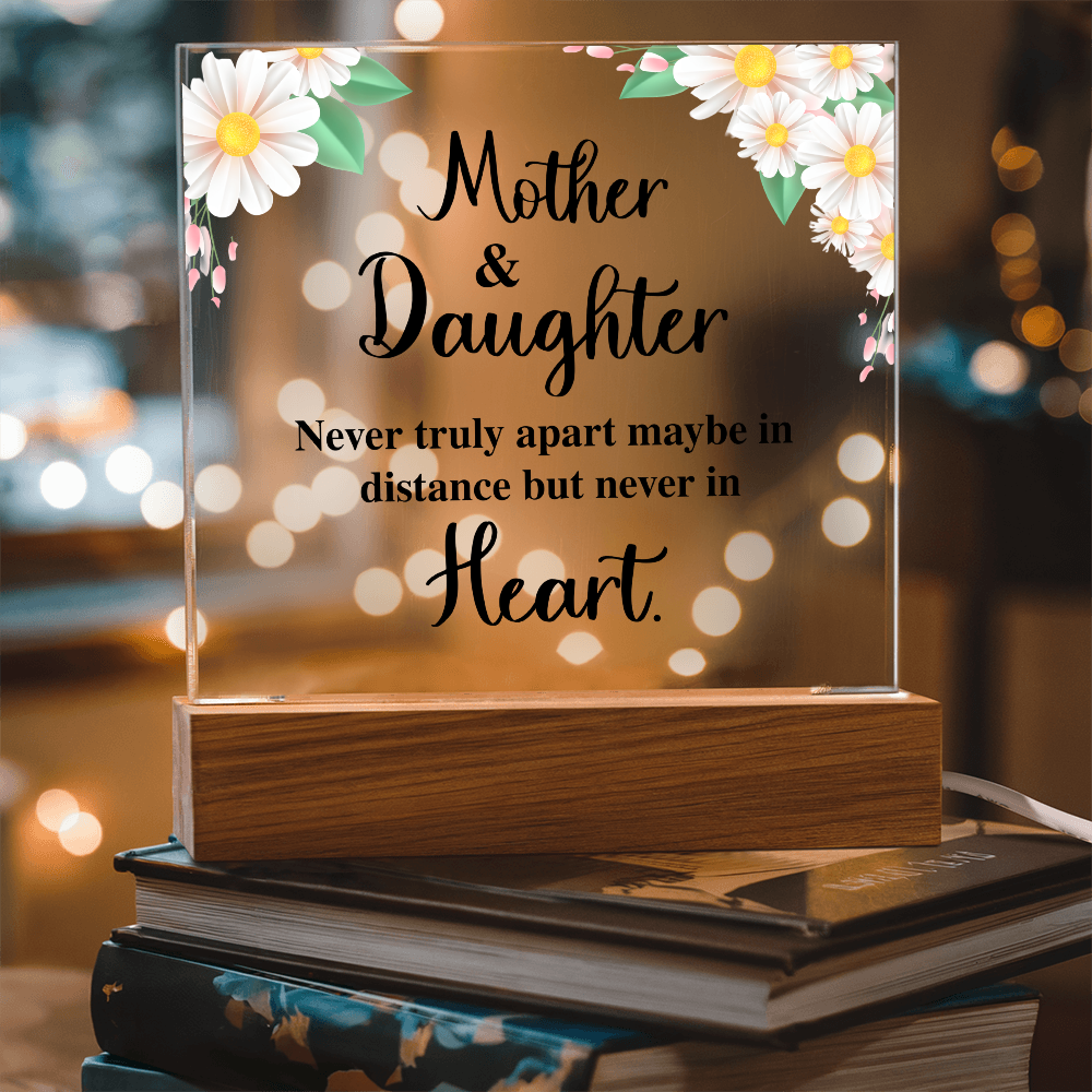 Acrylic Square Plaque for Mom - Mother's Day Gift - Mother & Daughter