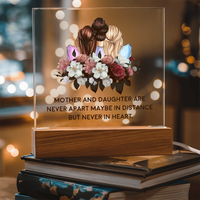 Acrylic Square Plaque for Mom from Daughters - Mother's Day Gift - Mother and Daughter