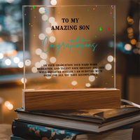 Acrylic Square Plaque - Son Graduation