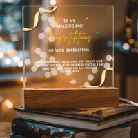 Acrylic Square Plaque - Graduation, To My Amazing Son