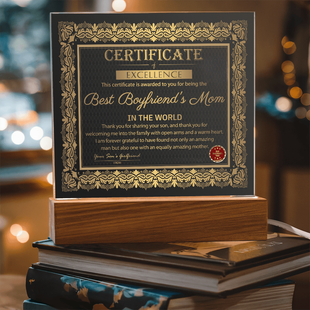 Acrylic Square Plaque – Best Boyfriend's Mom Gift - TreasuredTale