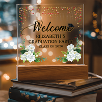 Personalized Acrylic Square Plaque - Graduation Party For Her