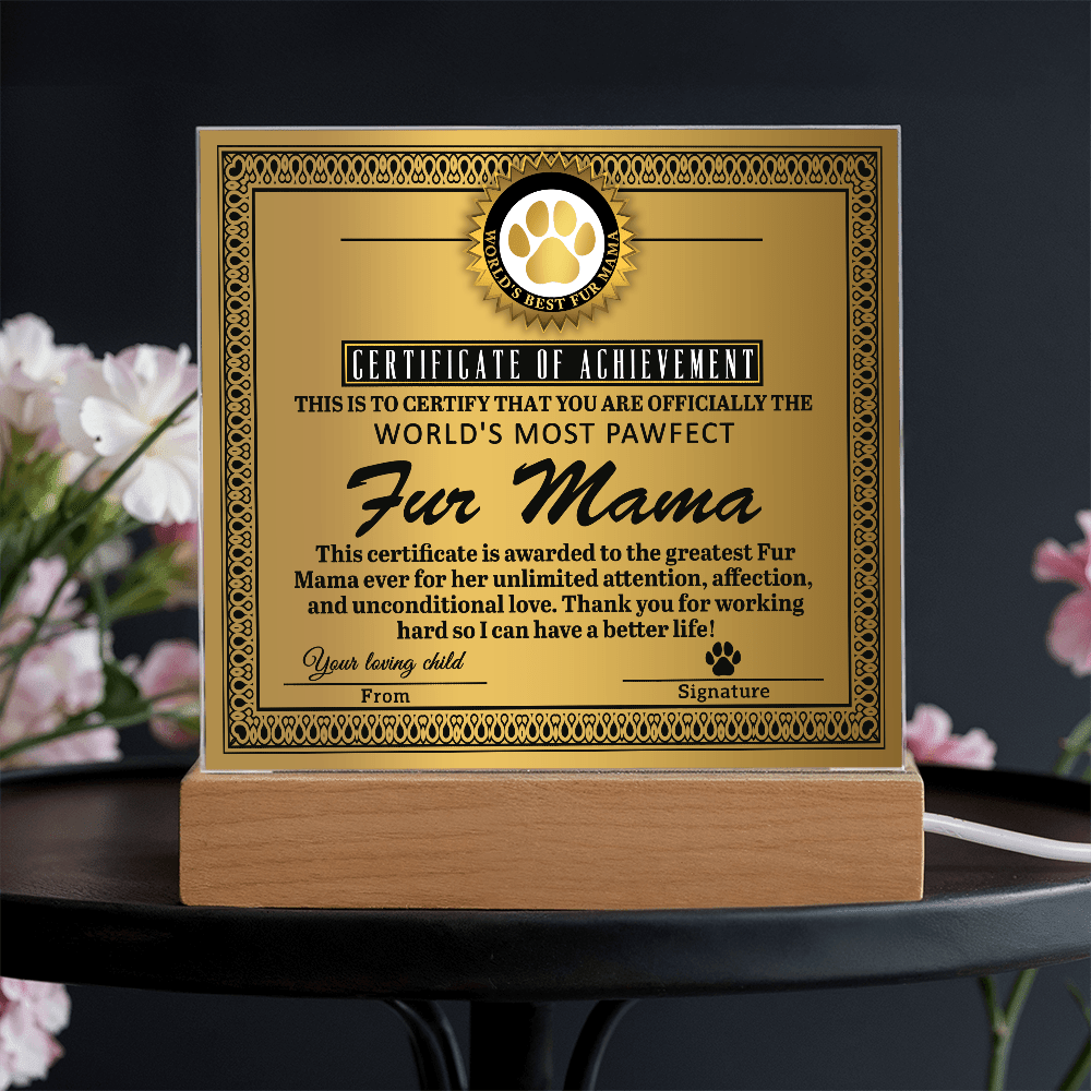 Acrylic Square Plaque – Funny Fur Mama Gift - TreasuredTale