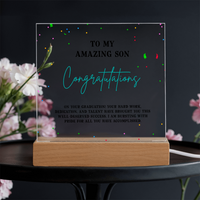 Acrylic Square Plaque - Son Graduation