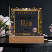 Acrylic Circle Plaque – World's Greatest Mom Award - TreasuredTale