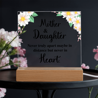 Acrylic Square Plaque for Mom - Mother's Day Gift - Mother & Daughter