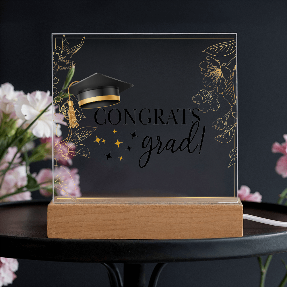 Acrylic Square Plaque - Graduation
