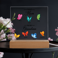 Personalized Acrylic Square Plaque for Grandma - Mother's Day Gift - First Mom Now Grandma