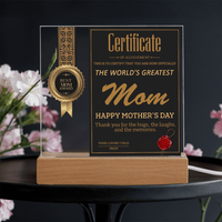 Acrylic Square Plaque – World's Greatest Mom Mother's Day - TreasuredTale