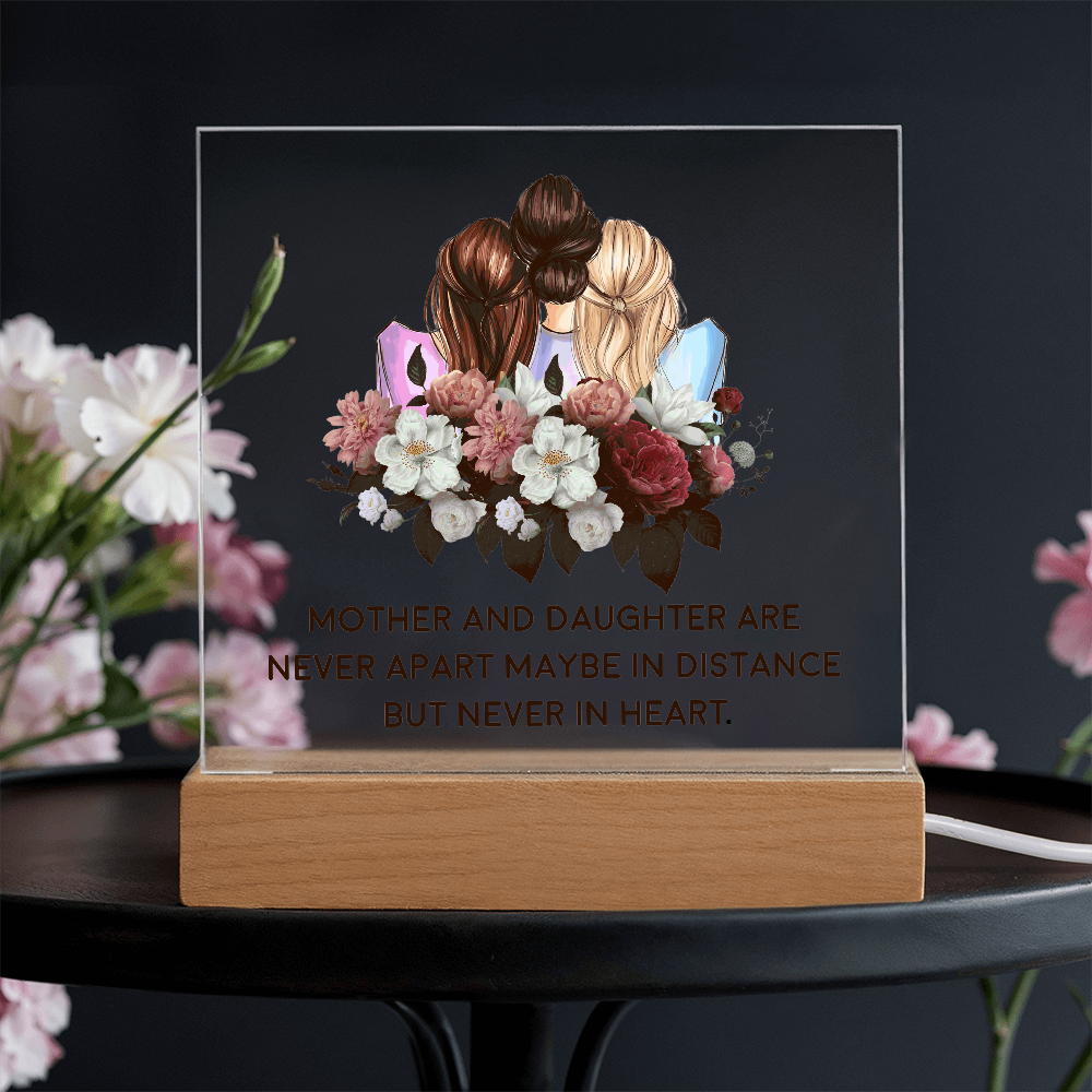 Acrylic Square Plaque for Mom from Daughters - Mother's Day Gift - Mother and Daughter
