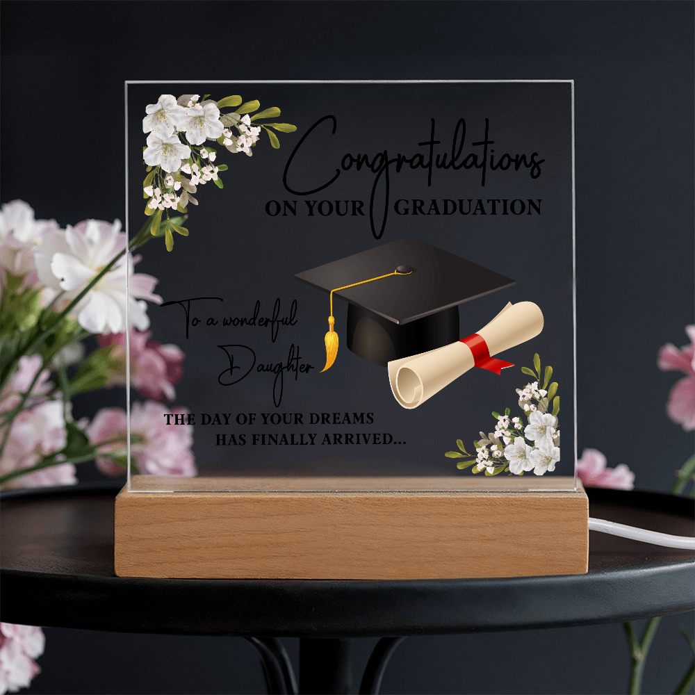 Acrylic Square Plaque - Graduation, Congratulations Daughter