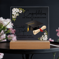 Acrylic Square Plaque - Graduation, Congratulations Daughter