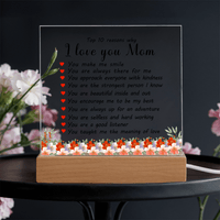 Acrylic Plaque: 10 Reasons I Love You Mom - TreasuredTale