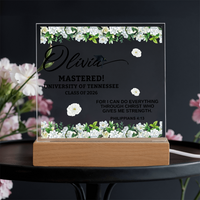 Personalized Acrylic Square Plaque - Graduation, Masters,  Religion