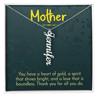 Multi Vertical Name Necklace for Mom - Thank You - Mother's Day Gift