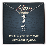 Multi Vertical Name Necklace for Mom - We Love You - Mother's Day Gift
