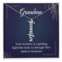 Multi Vertical Name Necklace for Grandma with Grandkids Name - Guiding Light - Mother's Day Gift