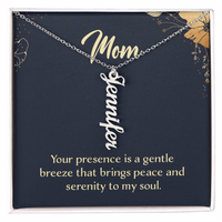 Multi Vertical Name Necklace for Mom - Serenity to My Soul - Mother's Day Gift