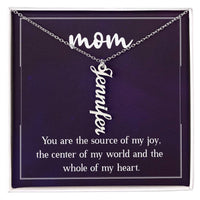 Multi Vertical Name Necklace for Mom - Source of My Joy - Mother's Day Gift