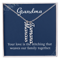 Multi Vertical Name Necklace for Grandma with Grandkids Name - Your Love - Mother's Day Gift
