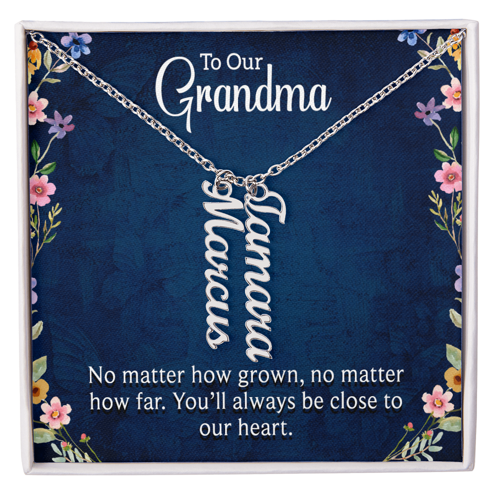 Multi Vertical Name Necklace for Grandma with Grandkids Name - Close to Our Heart - Mother's Day Gift