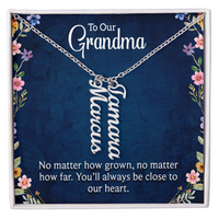 Multi Vertical Name Necklace for Grandma with Grandkids Name - Close to Our Heart - Mother's Day Gift