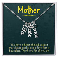 Multi Vertical Name Necklace for Mom - Thank You - Mother's Day Gift