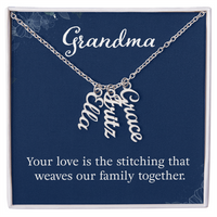 Multi Vertical Name Necklace for Grandma with Grandkids Name - Your Love - Mother's Day Gift