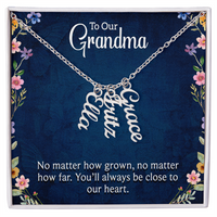 Multi Vertical Name Necklace for Grandma with Grandkids Name - Close to Our Heart - Mother's Day Gift