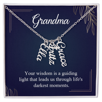 Multi Vertical Name Necklace for Grandma with Grandkids Name - Guiding Light - Mother's Day Gift