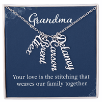 Multi Vertical Name Necklace for Grandma with Grandkids Name - Your Love - Mother's Day Gift