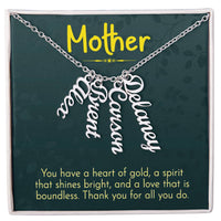 Multi Vertical Name Necklace for Mom - Thank You - Mother's Day Gift